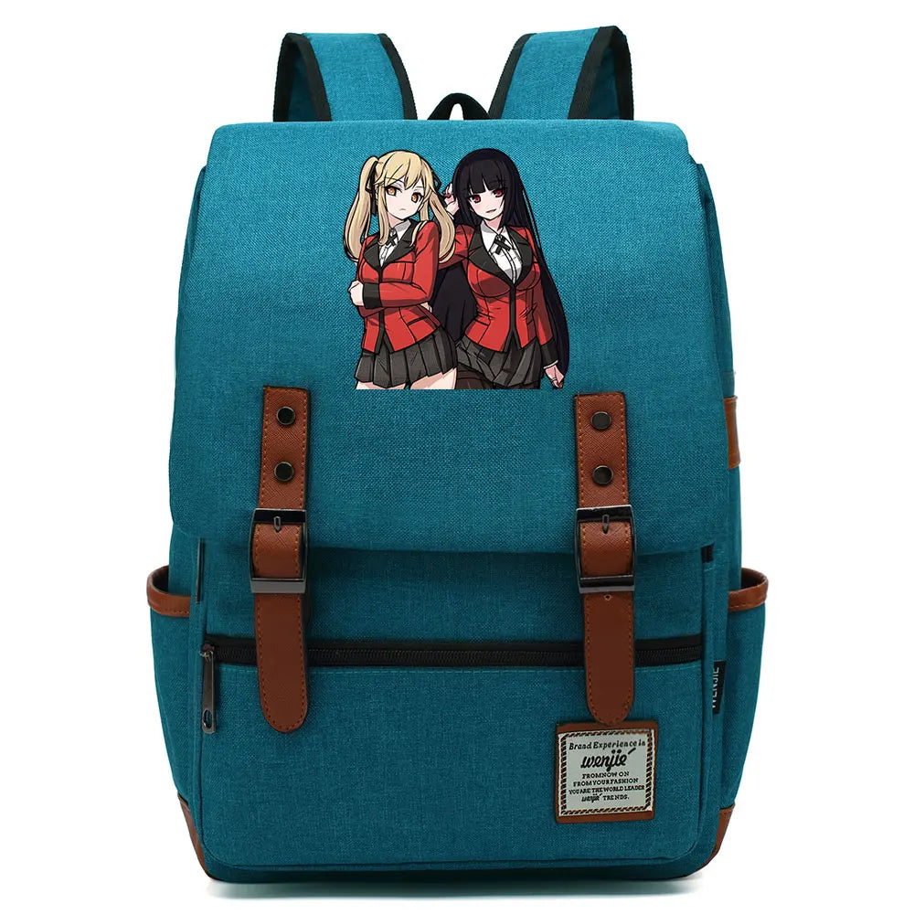 New Anime Kakegurui Boy Girl Kids Student School Book Bags Teenagers Canvas Women Bagpack Men Laptop Travel Backpack