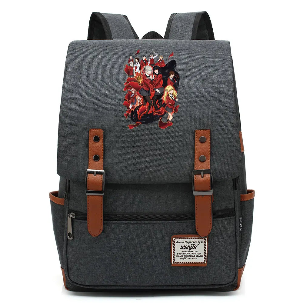 New Anime Kakegurui Boy Girl Kids Student School Book Bags Teenagers Canvas Women Bagpack Men Laptop Travel Backpack