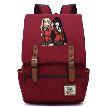 New Anime Kakegurui Boy Girl Kids Student School Book Bags Teenagers Canvas Women Bagpack Men Laptop Travel Backpack