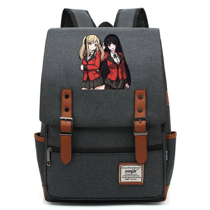 New Anime Kakegurui Boy Girl Kids Student School Book Bags Teenagers Canvas Women Bagpack Men Laptop Travel Backpack