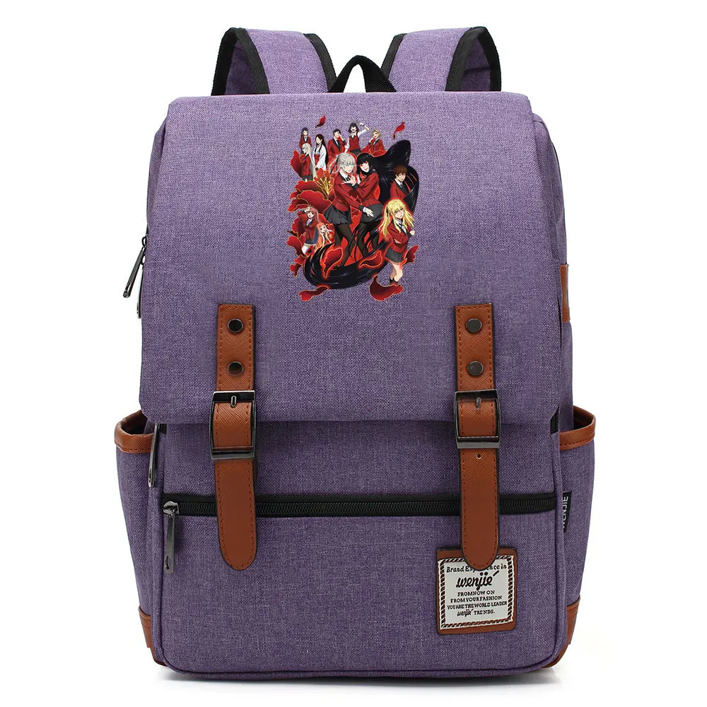 New Anime Kakegurui Boy Girl Kids Student School Book Bags Teenagers Canvas Women Bagpack Men Laptop Travel Backpack