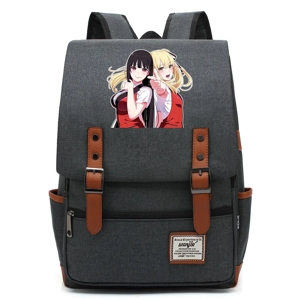 New Anime Kakegurui Boy Girl Kids Student School Book Bags Teenagers Canvas Women Bagpack Men Laptop Travel Backpack
