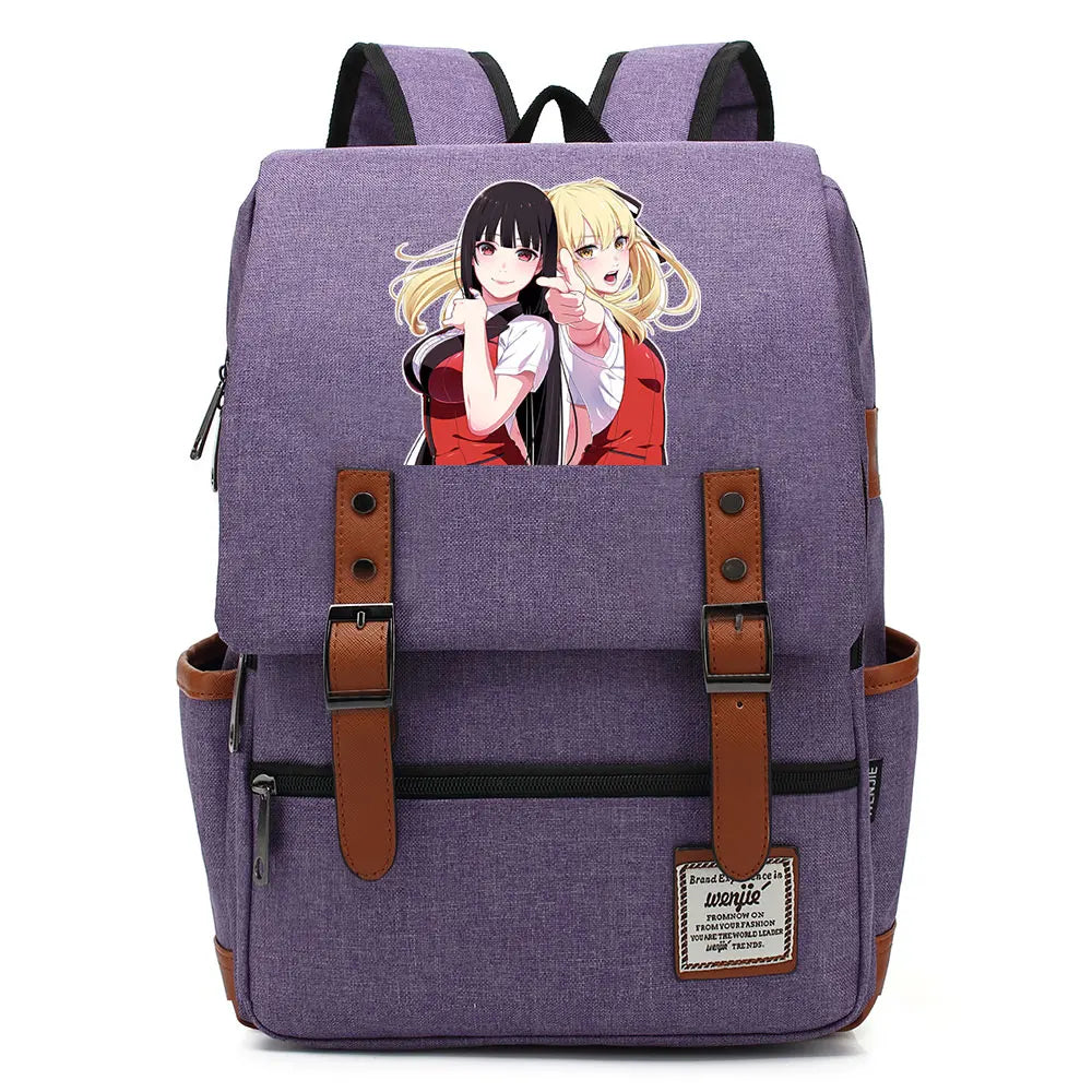 New Anime Kakegurui Boy Girl Kids Student School Book Bags Teenagers Canvas Women Bagpack Men Laptop Travel Backpack