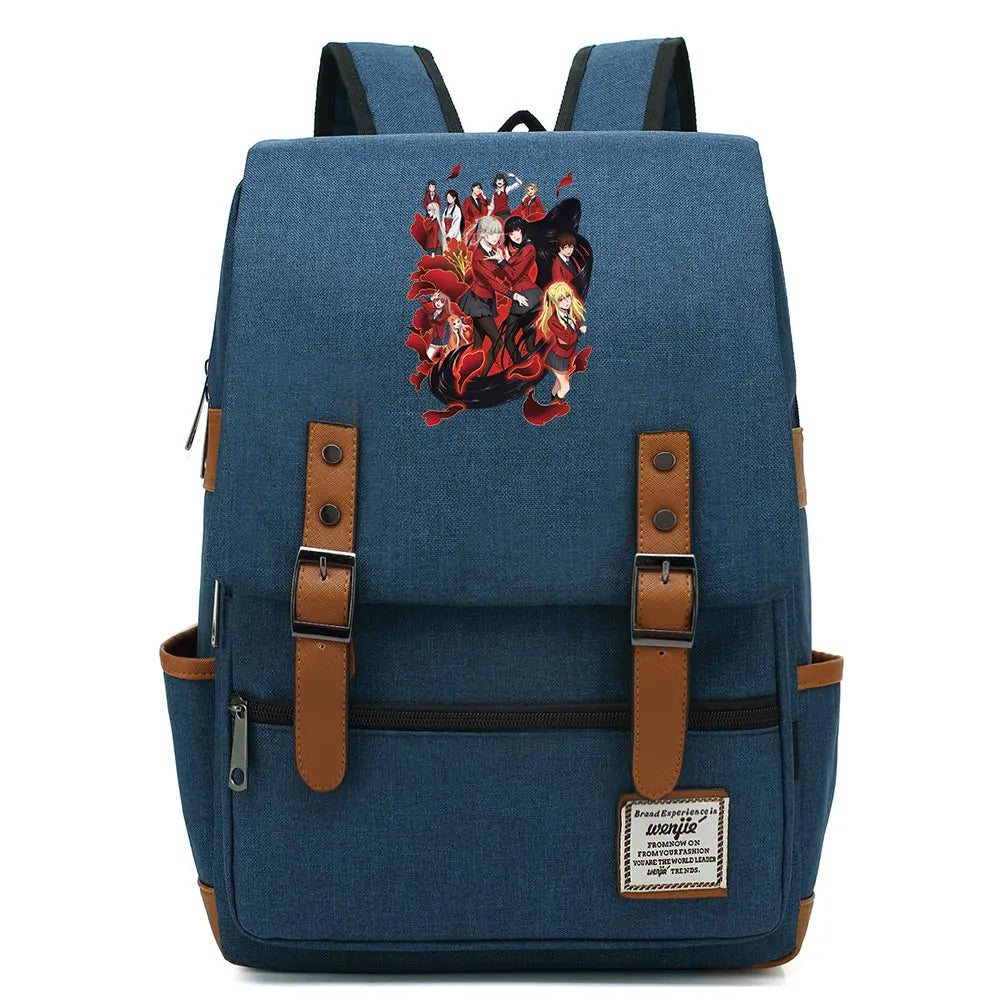 New Anime Kakegurui Boy Girl Kids Student School Book Bags Teenagers Canvas Women Bagpack Men Laptop Travel Backpack