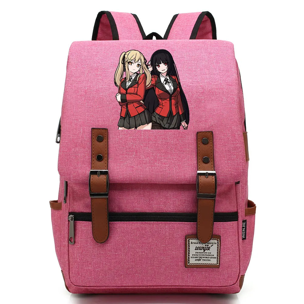 New Anime Kakegurui Boy Girl Kids Student School Book Bags Teenagers Canvas Women Bagpack Men Laptop Travel Backpack
