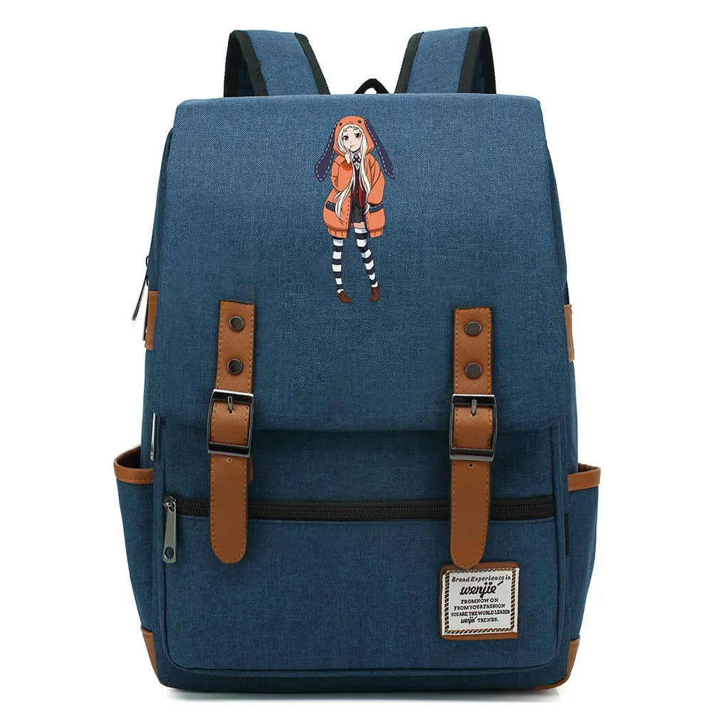 New Anime Kakegurui Boy Girl Kids Student School Book Bags Teenagers Canvas Women Bagpack Men Laptop Travel Backpack
