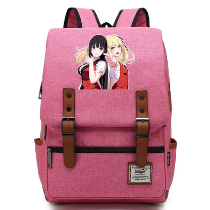 New Anime Kakegurui Boy Girl Kids Student School Book Bags Teenagers Canvas Women Bagpack Men Laptop Travel Backpack