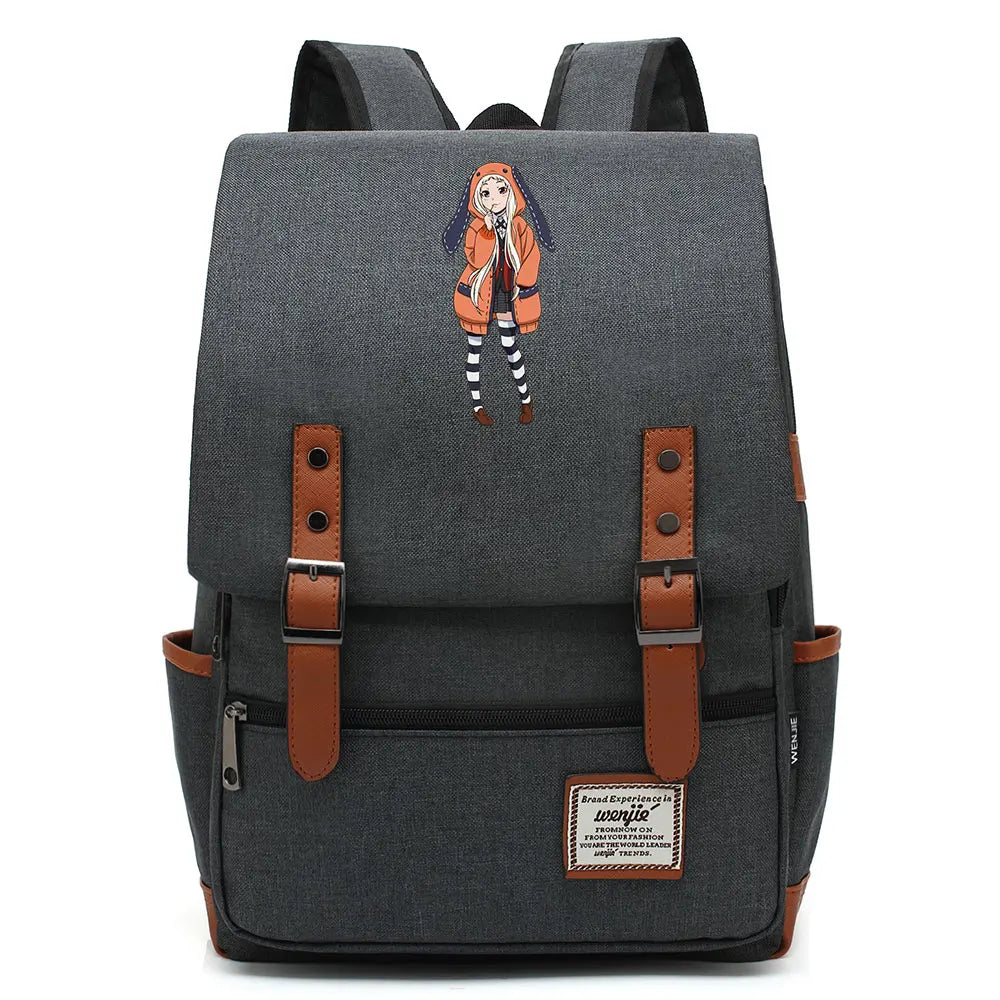 New Anime Kakegurui Boy Girl Kids Student School Book Bags Teenagers Canvas Women Bagpack Men Laptop Travel Backpack