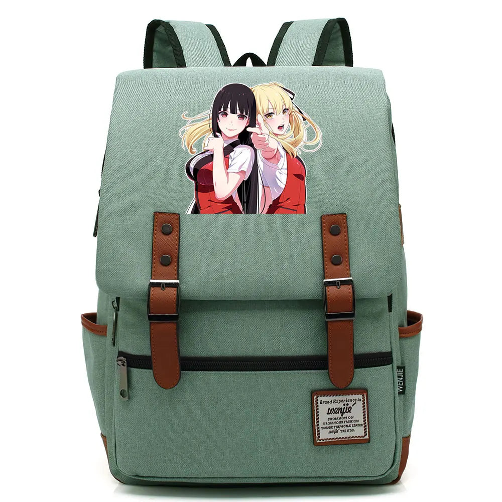 New Anime Kakegurui Boy Girl Kids Student School Book Bags Teenagers Canvas Women Bagpack Men Laptop Travel Backpack