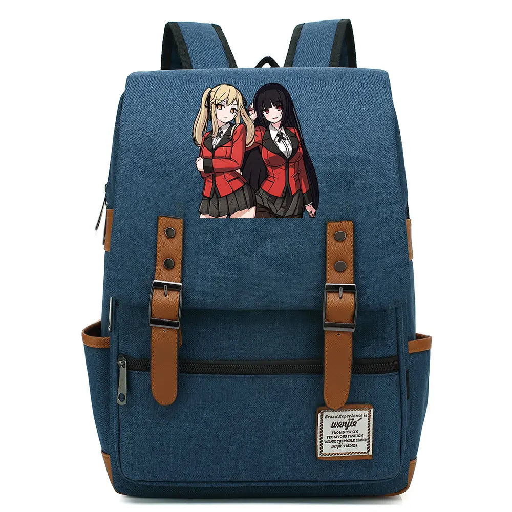 New Anime Kakegurui Boy Girl Kids Student School Book Bags Teenagers Canvas Women Bagpack Men Laptop Travel Backpack