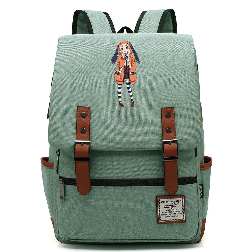 New Anime Kakegurui Boy Girl Kids Student School Book Bags Teenagers Canvas Women Bagpack Men Laptop Travel Backpack