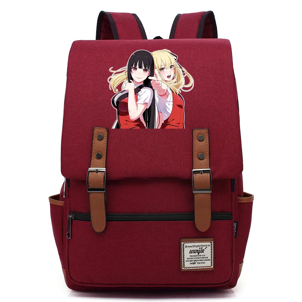 New Anime Kakegurui Boy Girl Kids Student School Book Bags Teenagers Canvas Women Bagpack Men Laptop Travel Backpack