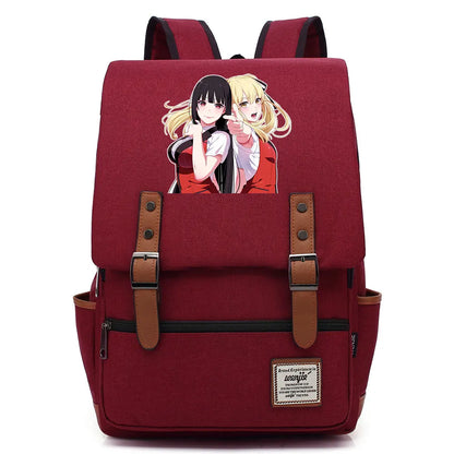 New Anime Kakegurui Boy Girl Kids Student School Book Bags Teenagers Canvas Women Bagpack Men Laptop Travel Backpack