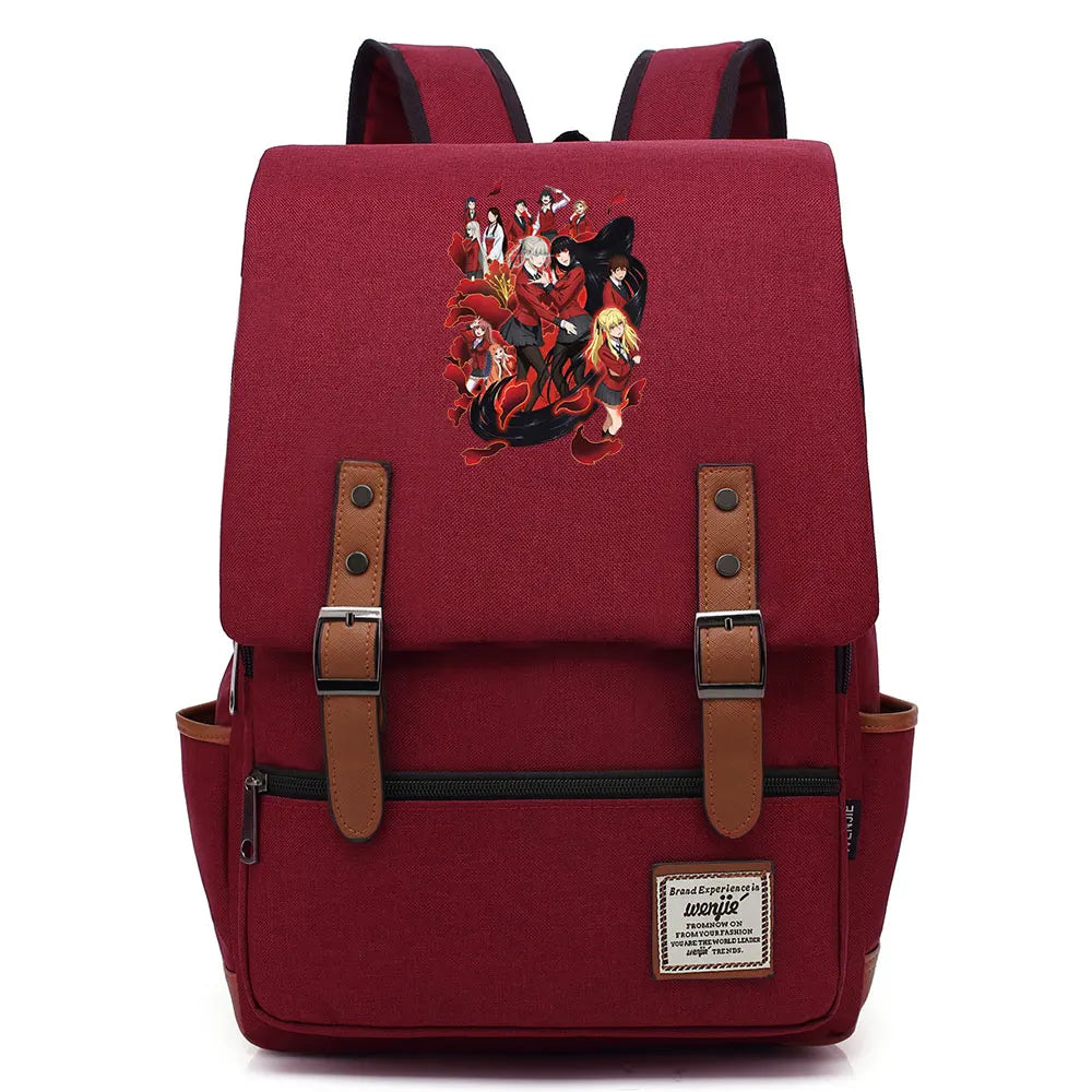 New Anime Kakegurui Boy Girl Kids Student School Book Bags Teenagers Canvas Women Bagpack Men Laptop Travel Backpack