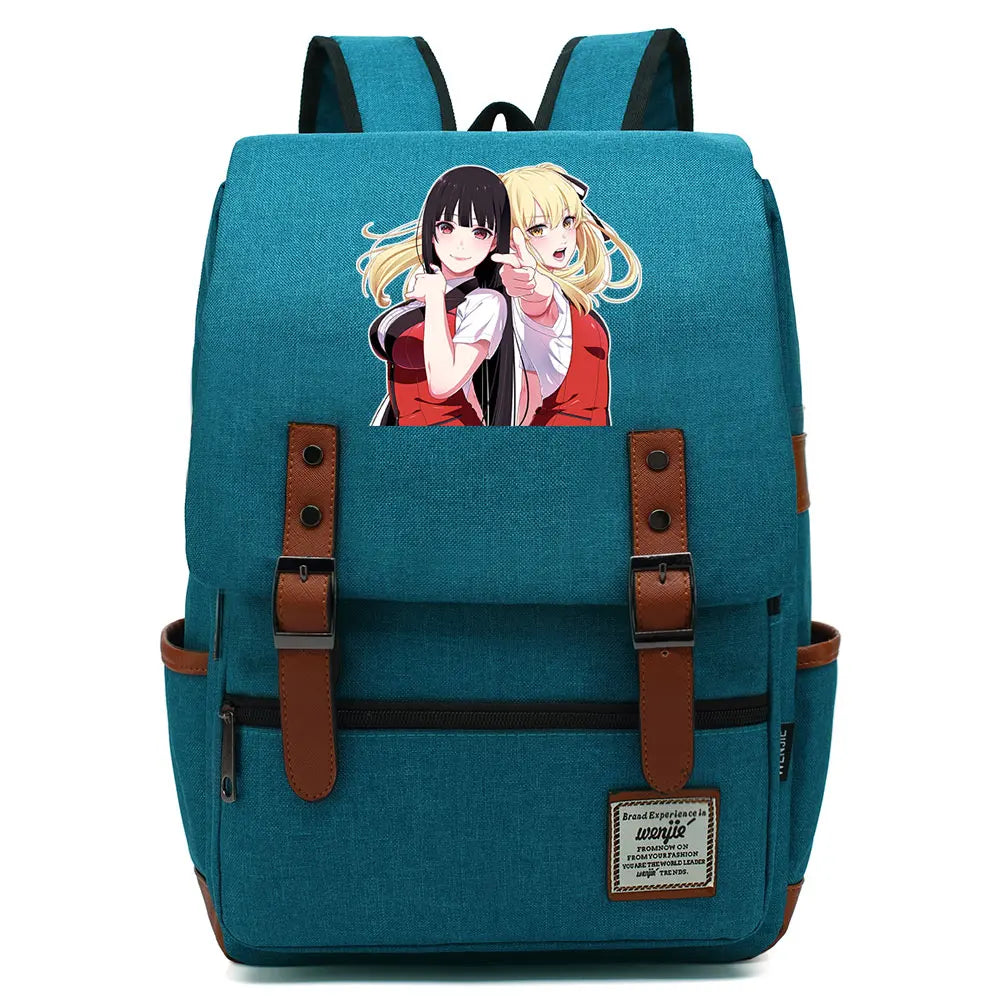 New Anime Kakegurui Boy Girl Kids Student School Book Bags Teenagers Canvas Women Bagpack Men Laptop Travel Backpack