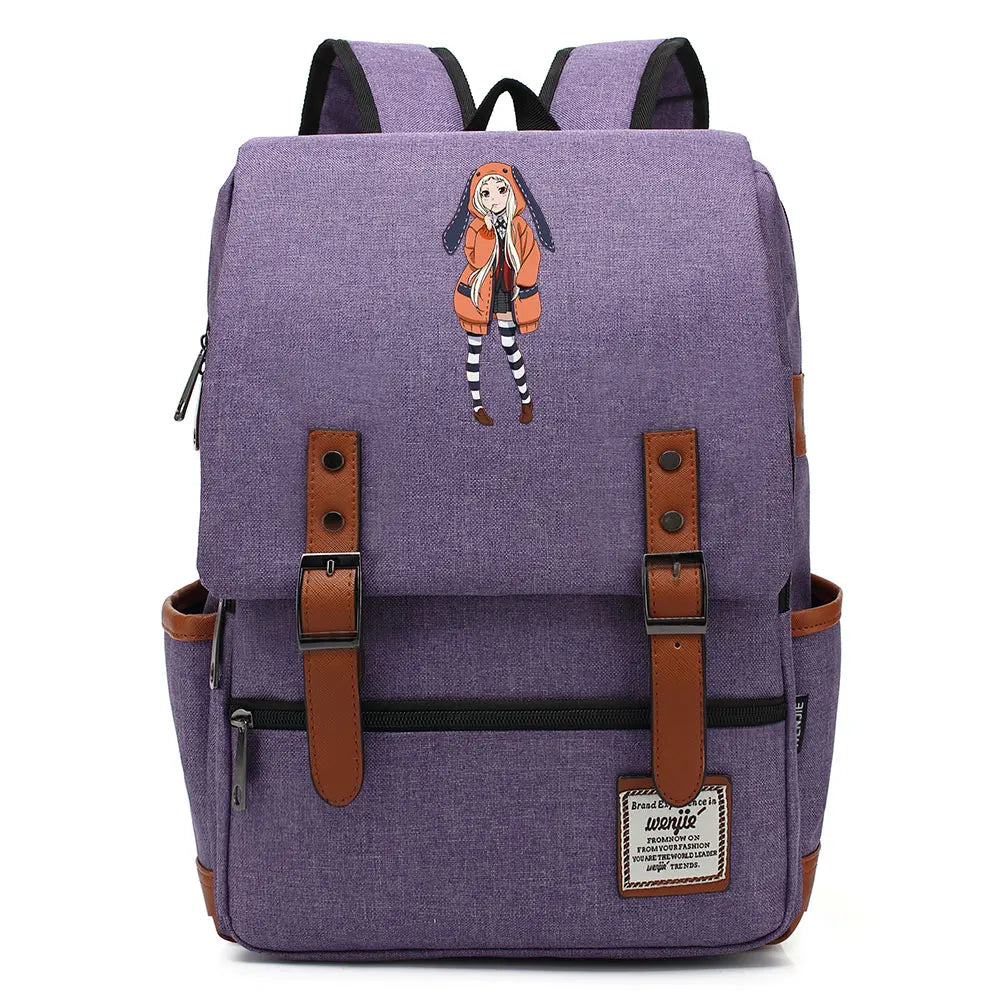 New Anime Kakegurui Boy Girl Kids Student School Book Bags Teenagers Canvas Women Bagpack Men Laptop Travel Backpack