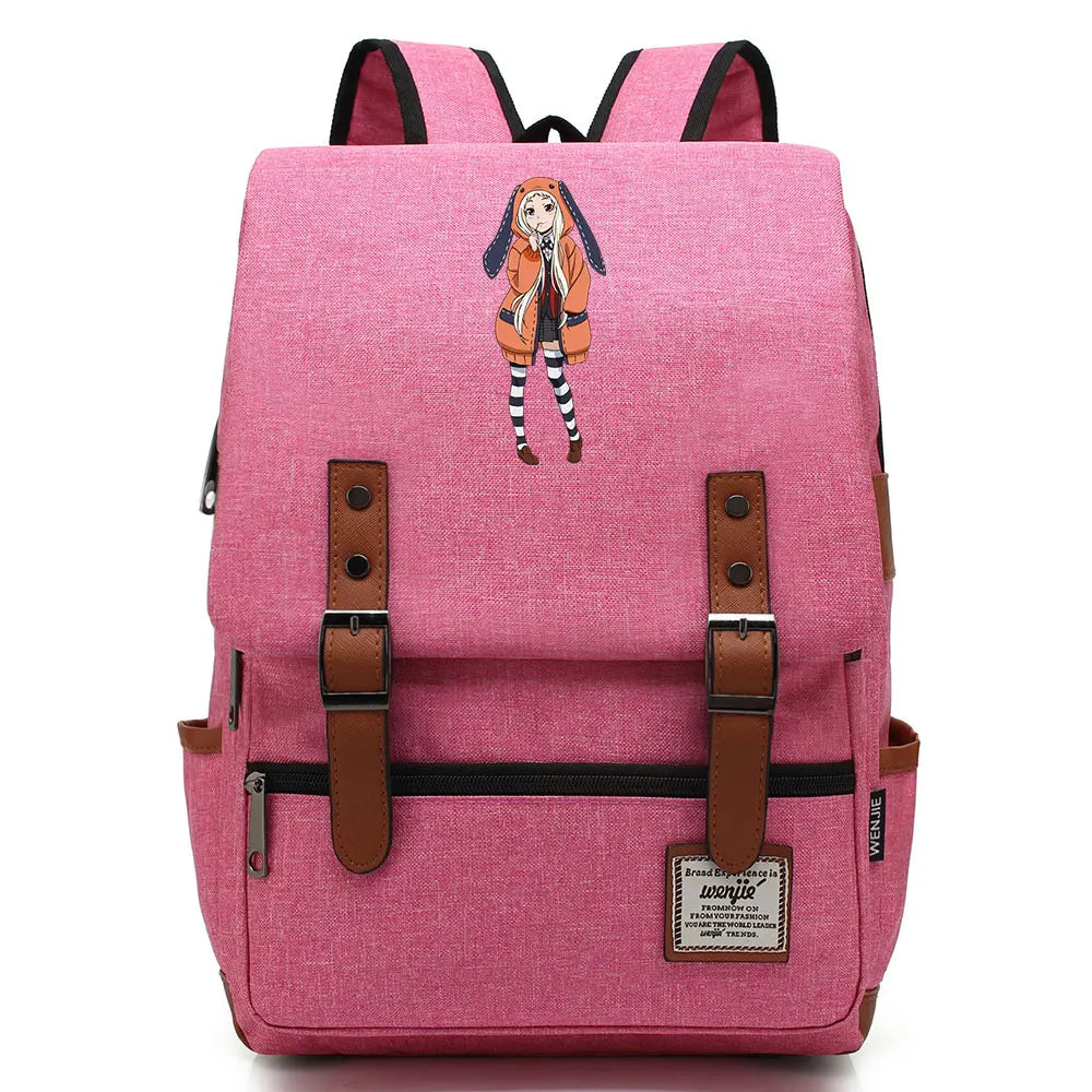 New Anime Kakegurui Boy Girl Kids Student School Book Bags Teenagers Canvas Women Bagpack Men Laptop Travel Backpack