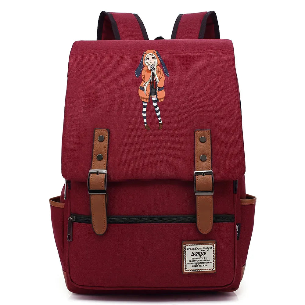 New Anime Kakegurui Boy Girl Kids Student School Book Bags Teenagers Canvas Women Bagpack Men Laptop Travel Backpack