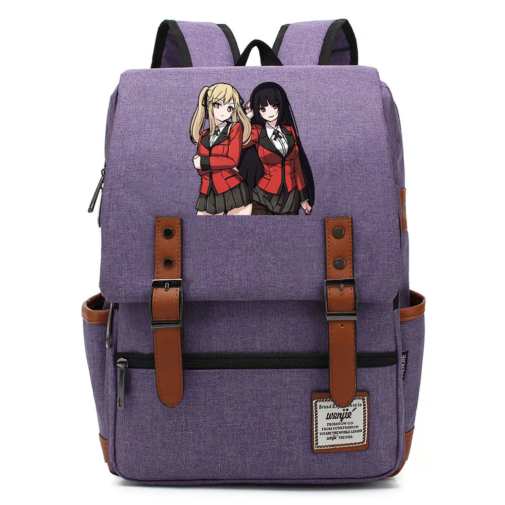 New Anime Kakegurui Boy Girl Kids Student School Book Bags Teenagers Canvas Women Bagpack Men Laptop Travel Backpack