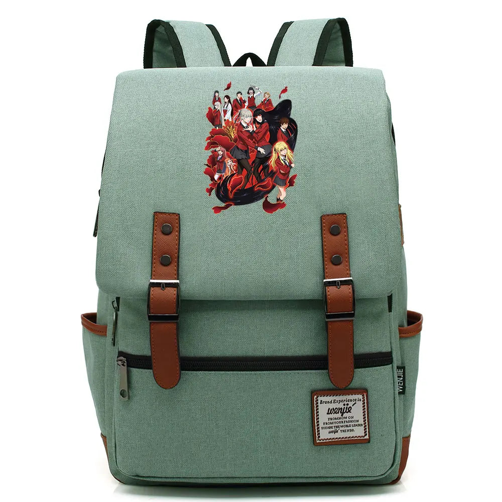 New Anime Kakegurui Boy Girl Kids Student School Book Bags Teenagers Canvas Women Bagpack Men Laptop Travel Backpack