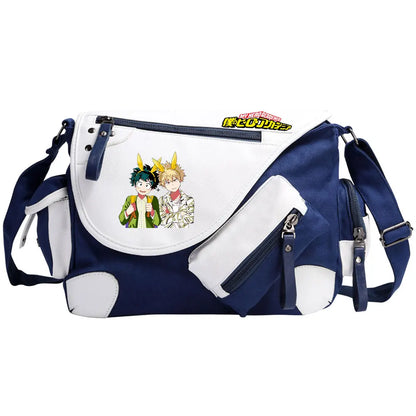 New Anime My Hero Academy Prints Men Canvas Travel Shoulder Bag Women Messenger Bags Satchels Cross Body Bag Kids Schoolbag