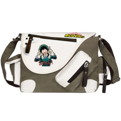 New Anime My Hero Academy Prints Men Canvas Travel Shoulder Bag Women Messenger Bags Satchels Cross Body Bag Kids Schoolbag