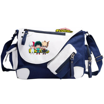New Anime My Hero Academy Prints Men Canvas Travel Shoulder Bag Women Messenger Bags Satchels Cross Body Bag Kids Schoolbag