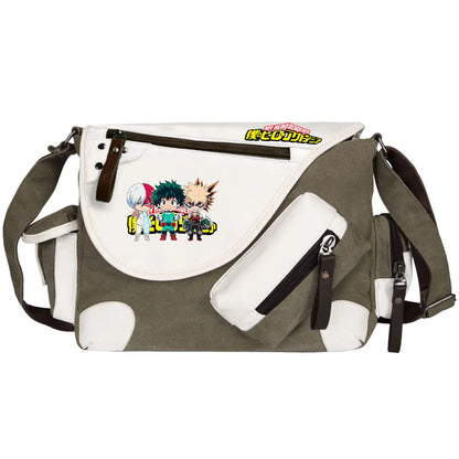 New Anime My Hero Academy Prints Men Canvas Travel Shoulder Bag Women Messenger Bags Satchels Cross Body Bag Kids Schoolbag