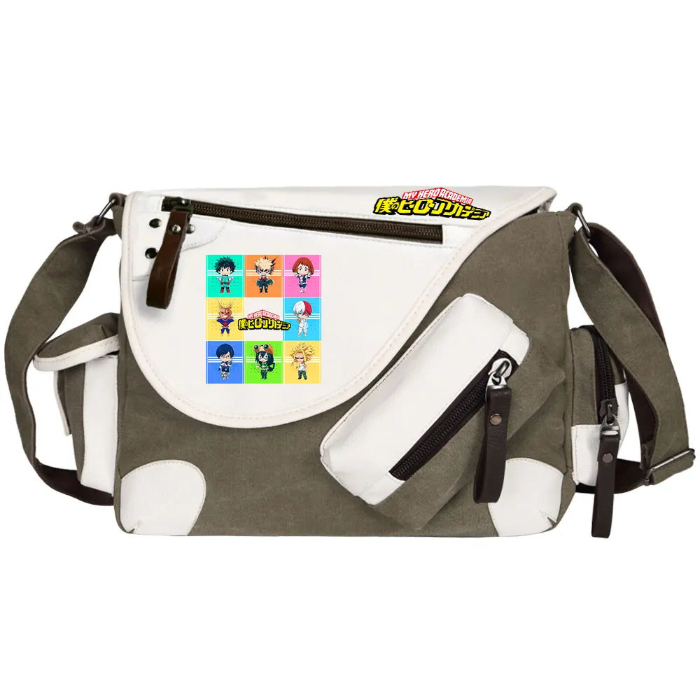 New Anime My Hero Academy Prints Men Canvas Travel Shoulder Bag Women Messenger Bags Satchels Cross Body Bag Kids Schoolbag