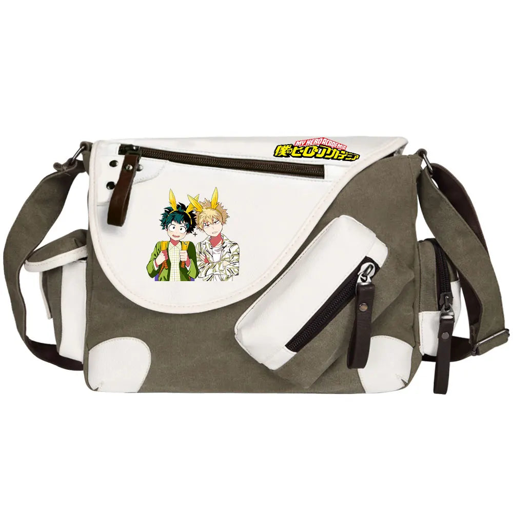 New Anime My Hero Academy Prints Men Canvas Travel Shoulder Bag Women Messenger Bags Satchels Cross Body Bag Kids Schoolbag