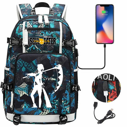 New Anime Soul Eater USB Boy Girl Book School Bags Large Capacity Teenagers Schoolbags Women Men Travel Laptop Backpack