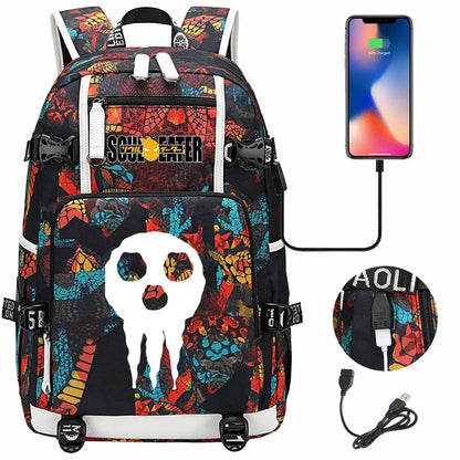 New Anime Soul Eater USB Boy Girl Book School Bags Large Capacity Teenagers Schoolbags Women Men Travel Laptop Backpack