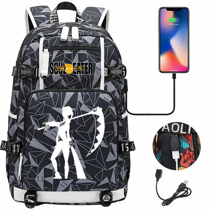 New Anime Soul Eater USB Boy Girl Book School Bags Large Capacity Teenagers Schoolbags Women Men Travel Laptop Backpack