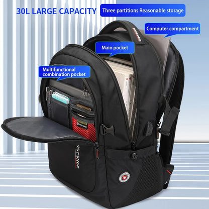 New Anti-Theft Business Backpack Men Fashion Waterproof Travel 17.3 Inch Laptop Backpacks School Bags 2024 Kids Male Mochila