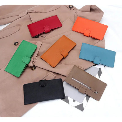 New Arrival 2024 Women's Long Genuine Leather Large Capacity Wallets with Phone Pocket Simple Envelope Clutch Purse