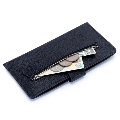 New Arrival 2024 Women's Long Genuine Leather Large Capacity Wallets with Phone Pocket Simple Envelope Clutch Purse