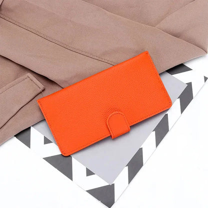 New Arrival 2024 Women's Long Genuine Leather Large Capacity Wallets with Phone Pocket Simple Envelope Clutch Purse