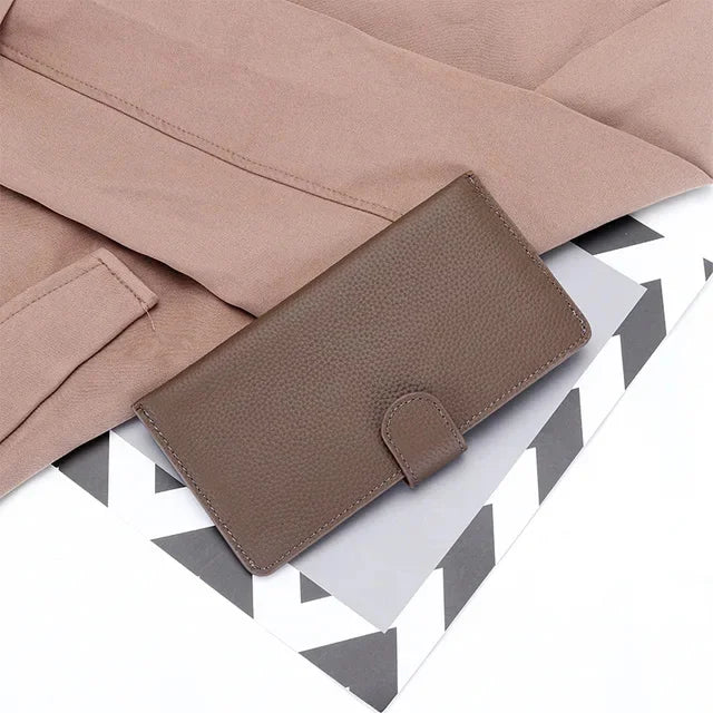 New Arrival 2024 Women's Long Genuine Leather Large Capacity Wallets with Phone Pocket Simple Envelope Clutch Purse