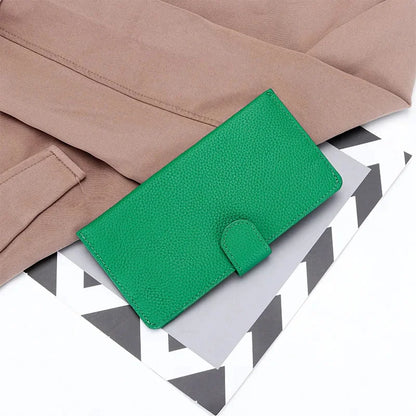 New Arrival 2024 Women's Long Genuine Leather Large Capacity Wallets with Phone Pocket Simple Envelope Clutch Purse