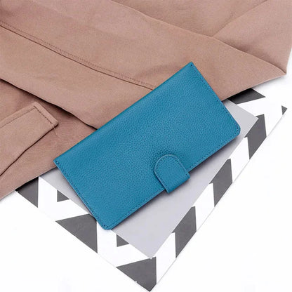 New Arrival 2024 Women's Long Genuine Leather Large Capacity Wallets with Phone Pocket Simple Envelope Clutch Purse