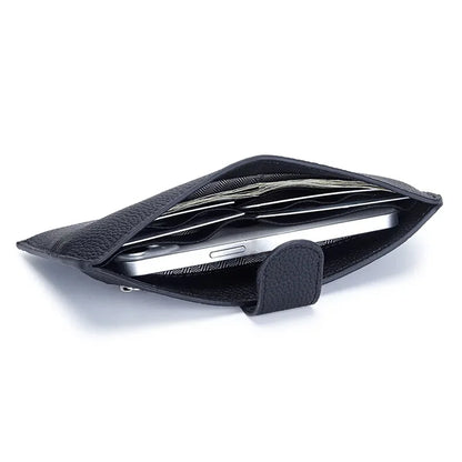 New Arrival 2024 Women's Long Genuine Leather Large Capacity Wallets with Phone Pocket Simple Envelope Clutch Purse