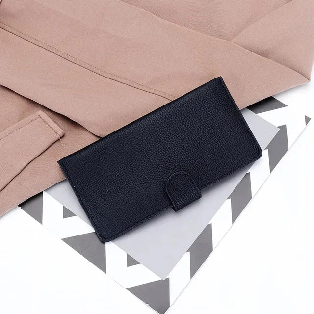 New Arrival 2024 Women's Long Genuine Leather Large Capacity Wallets with Phone Pocket Simple Envelope Clutch Purse