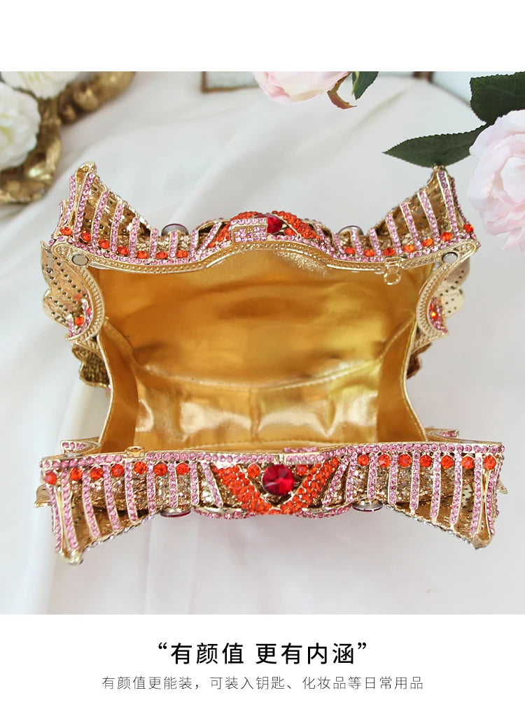 New Arrival Black Rhinestone Diamond Evening Bag Clutch Elegant Luxury Ladies Chain Shoulder Purse Female Party Dinner Clutches
