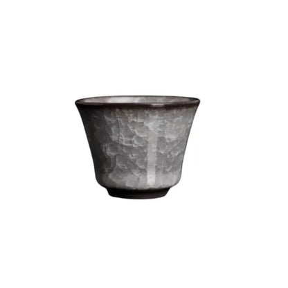 New Arrival Ceramic Black Ice Flower Tea Cup Cracked Ice Tea Bowl High-end Tea Cup with Split Bottom