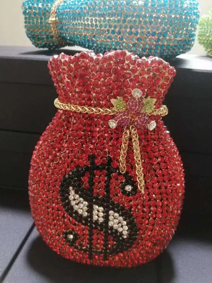New Arrival Evening Dress Banquet Clutch Bag Crystal Clutch Evening Bag for Women Metal Floral Crystal Clutch Evening Purse Bag