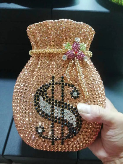 New Arrival Evening Dress Banquet Clutch Bag Crystal Clutch Evening Bag for Women Metal Floral Crystal Clutch Evening Purse Bag
