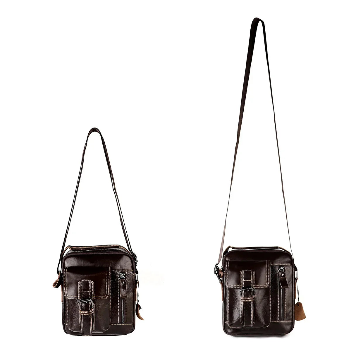 New Arrival Genuine Leather Men's Shoulder Vertical Casual Fashion Trendy Small Crossbody Bag for Phone Outdoor