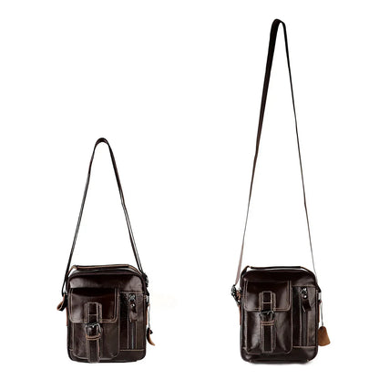New Arrival Genuine Leather Men's Shoulder Vertical Casual Fashion Trendy Small Crossbody Bag for Phone Outdoor