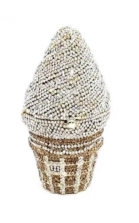 New Arrival Ice Cream Clutches Woman Colorful Crystal Purse Birthday Prom Diamond Handbag Wedding Bridal Party Gift Evening Bag