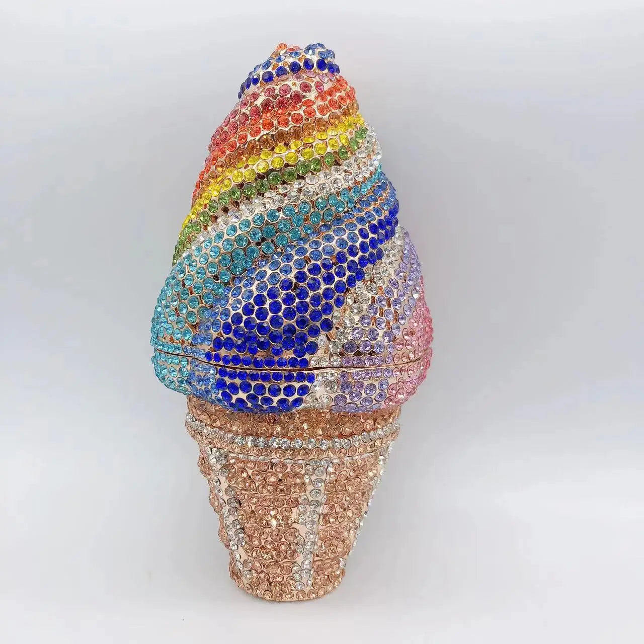 New Arrival Ice Cream Clutches Woman Colorful Crystal Purse Birthday Prom Diamond Handbag Wedding Bridal Party Gift Evening Bag